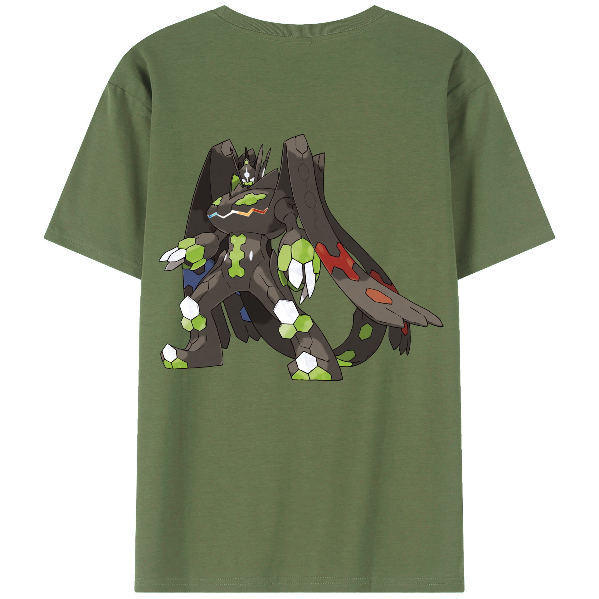 （画像用） ポケットモンスター Pokémon 綿100％ メンズ半袖Tシャツ（バックプリント） 通気性